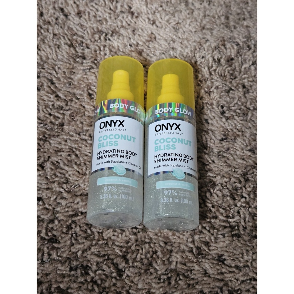 2 Pack ONYX Professional Coconut Bliss Hydrating Body Shimmer Mist + Coconut Oil